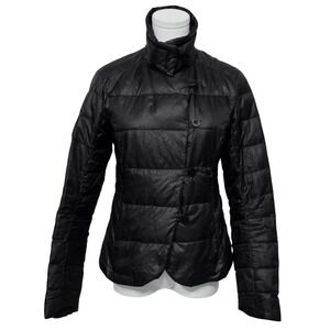 Nau Jacket Womens XXS Black Asymmetrical Down Quilted Puffer Lightweight Coat
